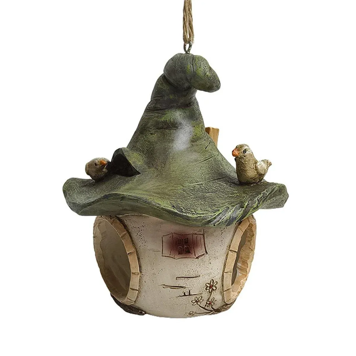 Cartoon Hanging Birdhouse Cozy Nest Resin Garden Outdoor Tree Patio Decor — image 2