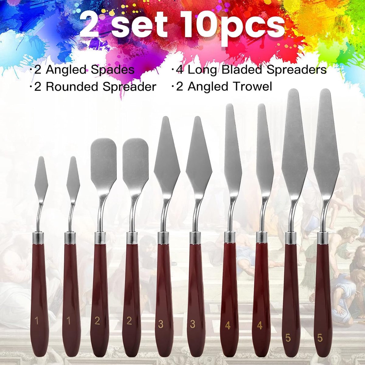 10PCS Palette Knives - Painting Palette Knives - Painter's Knives - Scraper Set - Palette Knife Set - Stainless Steel Painter's Knife Set - Painter's Knife — image 4