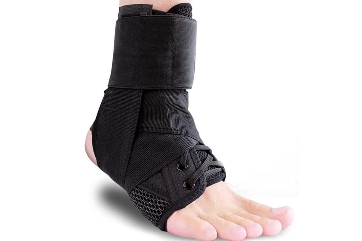 Adjustable Lace Up Ankle Brace Support for Sports Running Basketball - M