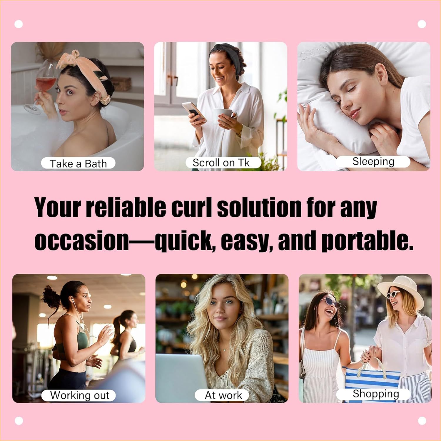 Coffee brown Heatless Hair Curler Set with Bowtie Ribbon for Natural Big Waves Damage-Free Overnight Hair Styling Essential for Your Local Modern — image 4