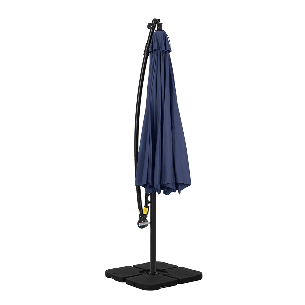 Instahut Outdoor Umbrella 3M Cantilever Beach LED w/Base Garden Shade Patio Navy — image 3