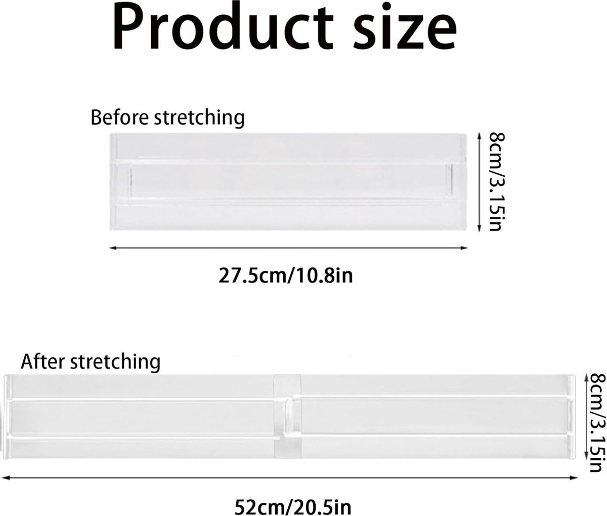 Drawer Divider - 8 Pieces - Drawer Organizer - Cutlery Organizer - Storage System - Drawer Trays - For Kitchen/Bedroom/Office/Clothing - Easy to Install — image 5