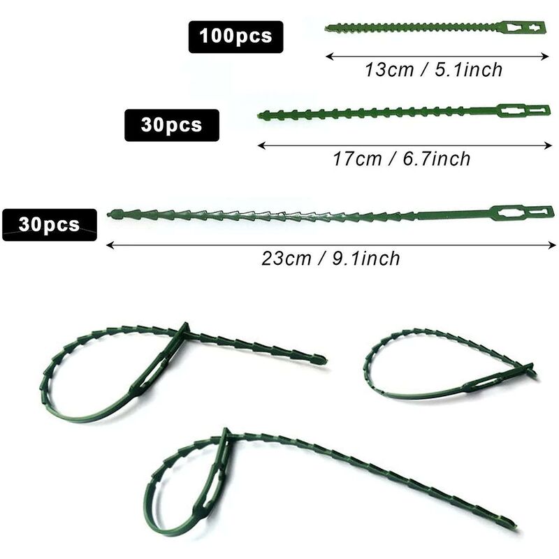 160 pcs Plant Ties Adjustable Garden Ties, Plant Ties and Supports, Helps Support Plants and Shrubs, Flexible Plastic Ties (3 Sizes) — image 2