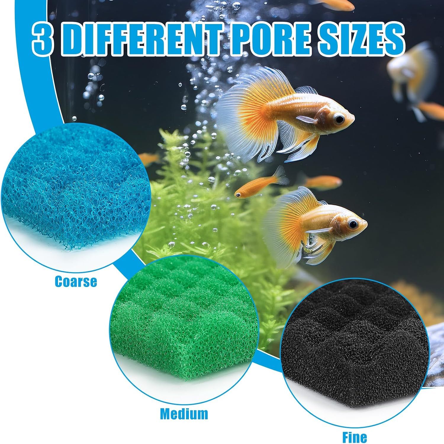 Aquarium Bio Sponge Foam Filter Media Pad Cut-to-fit for Fish Tank Sump Pond 17" x 11" x 1/2" to 1" — image 2