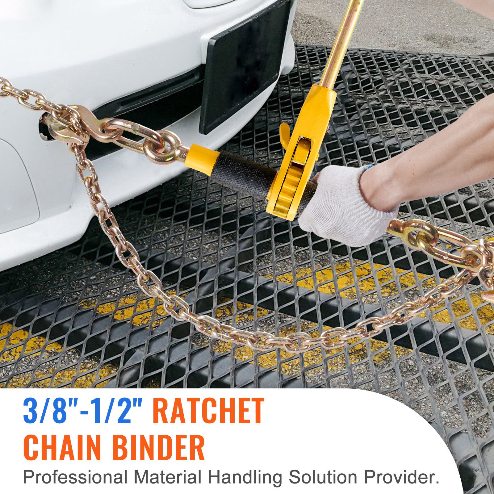 Ratchet Chain Binder 2PCS, 0.9-1.2 cm Heavy Duty Load Binders, with G80 Chains 5443 kg Secure Load Limit, Labor-saving Anti-skid Handle, Tie Down Hauling Chain โ image 2