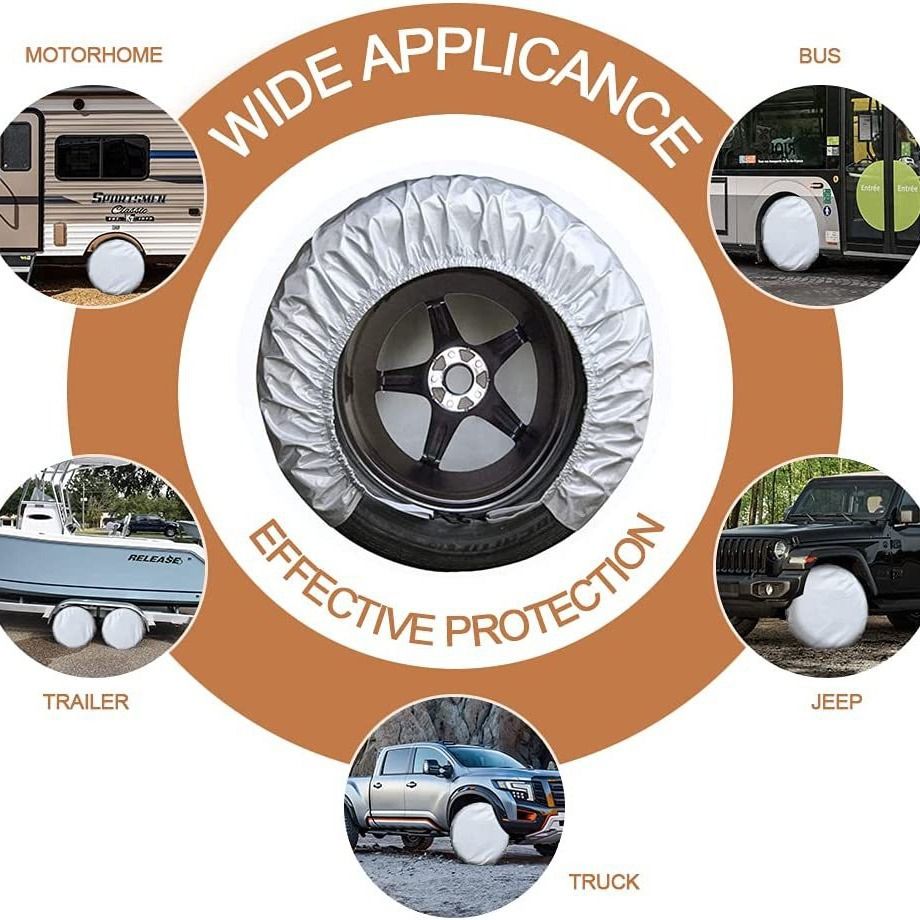 PVC Leather Spare Tire Wheel Cover for Car Truck SUV Camper Trailer Universal Fit Black (for Overall Wheel Diameter 18-21 inches) — image 4