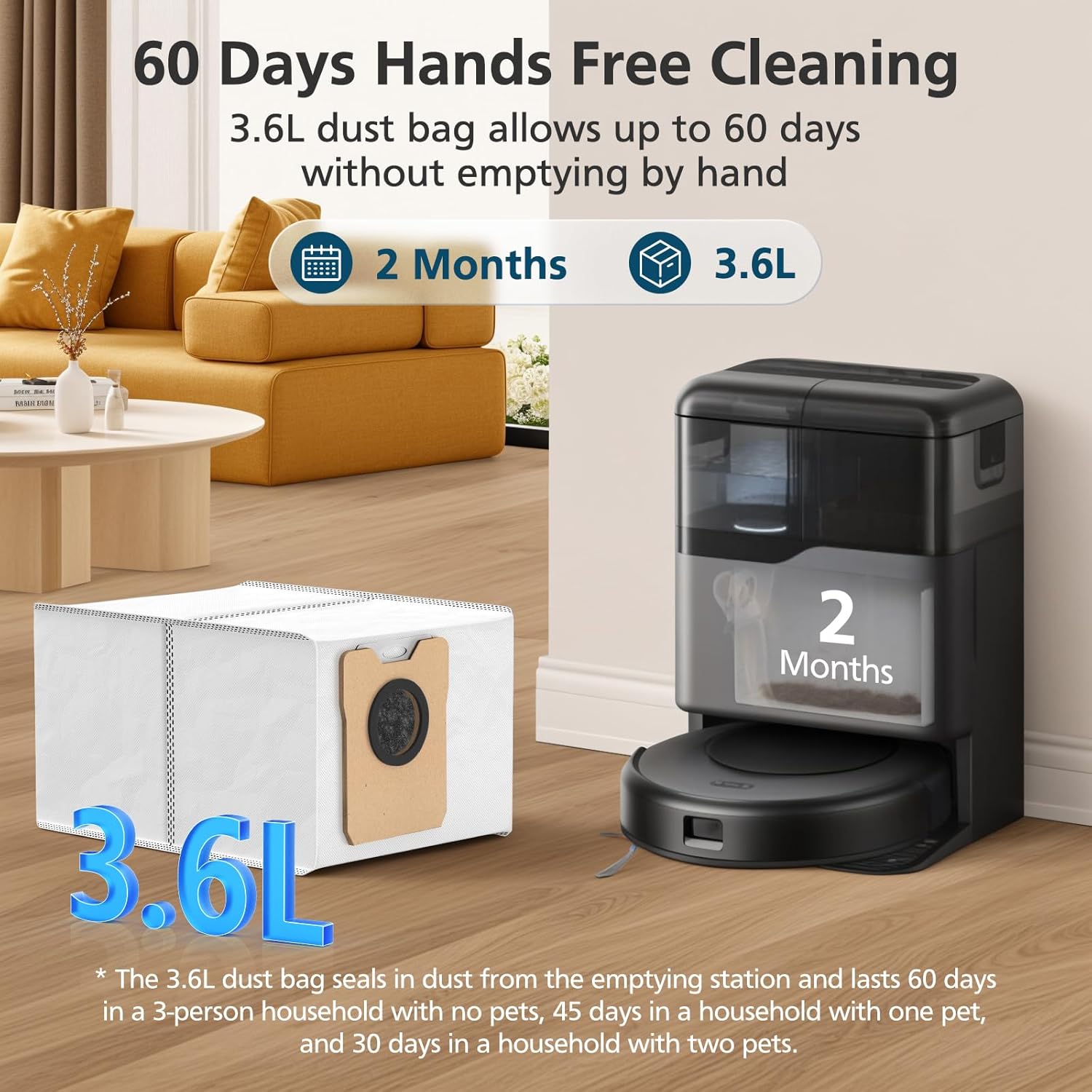 18 pcs Dust Bags for eufy Omni C20 C10 Robot Vacuum, 3.6L Large Capacity Replacement Bags with 3-Layer Odorproof & Leakproof Fabric — image 6
