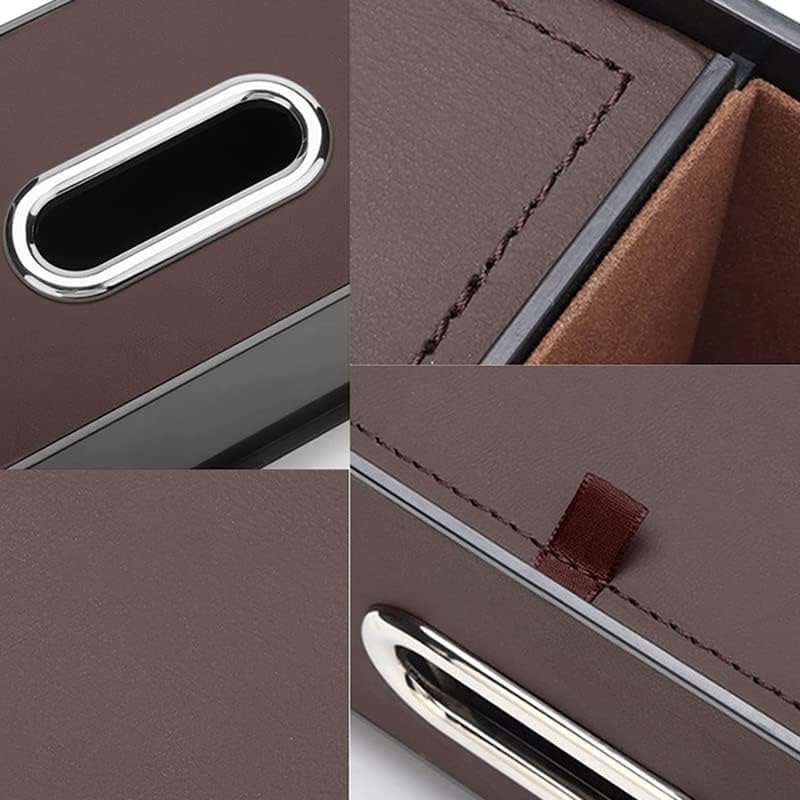 PU Leather Car Headrest Storage Organizer with Hook and Tissue Holder, Back Seat Accessory for Bags and Travel Items, Brown — image 3
