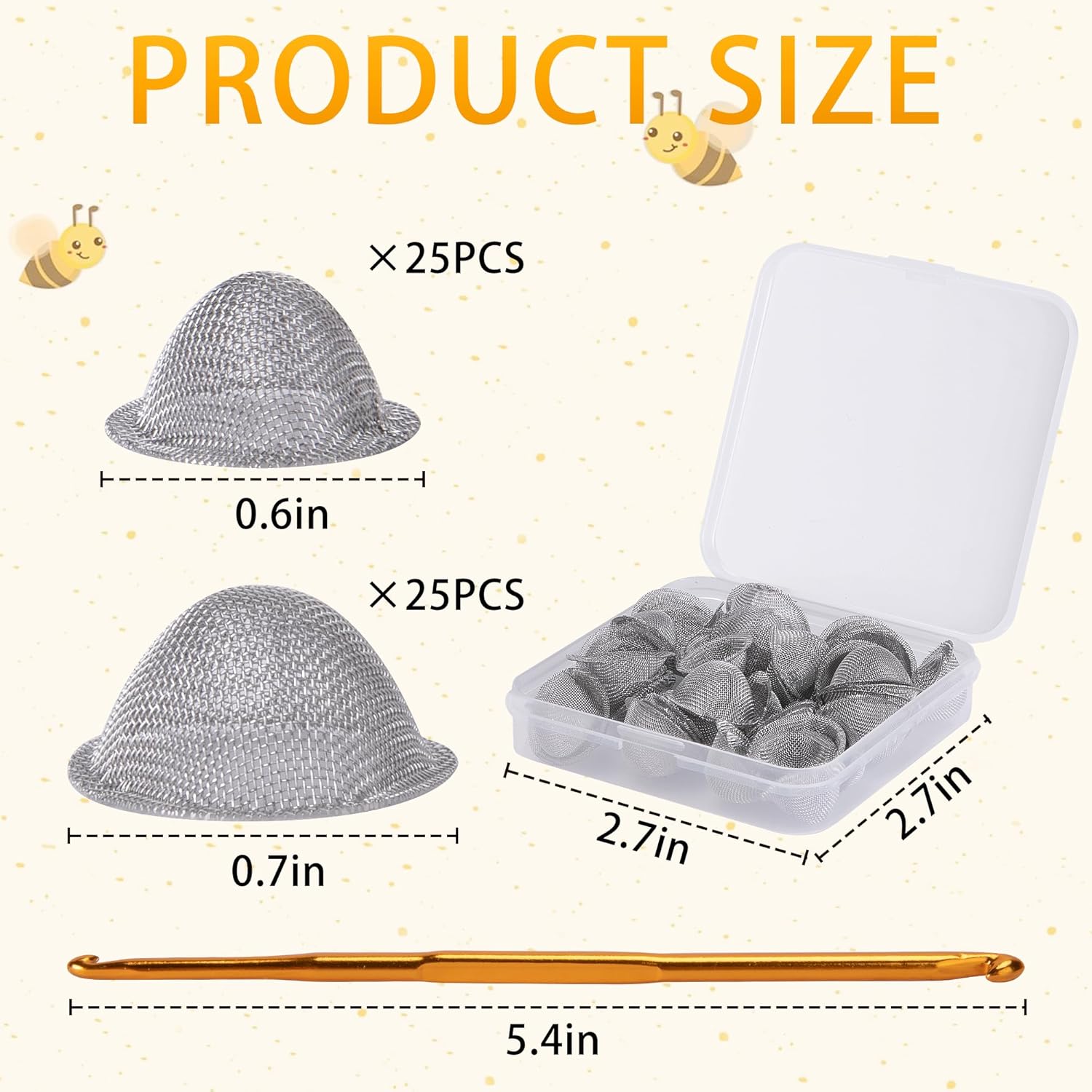 50 Pcs Stainless Steel Carpenter Bee Corks, 2 Sizes Carpenter Bee Plugs Hole Filler, Tapered Bee Holes Repair Kit for Outside Porches Furnitures — image 2