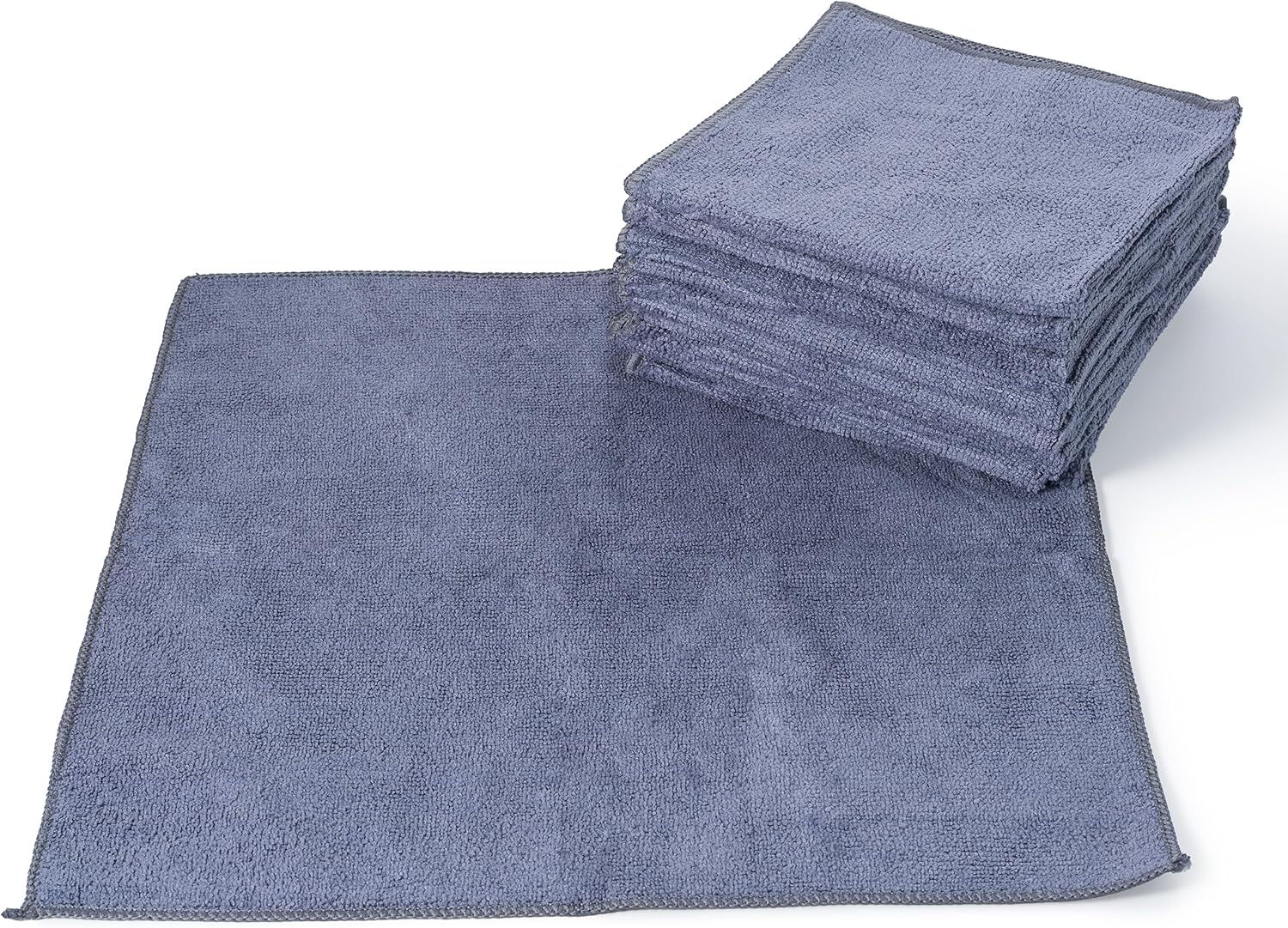 Microfiber Cleaning Cloth Grey - 12 Pcs (12.5"x12.5") - High Performance - 1200 Washes, Ultra Absorbent Microfiber Towel Weave Grime & Liquid for Streak-Free — image 3