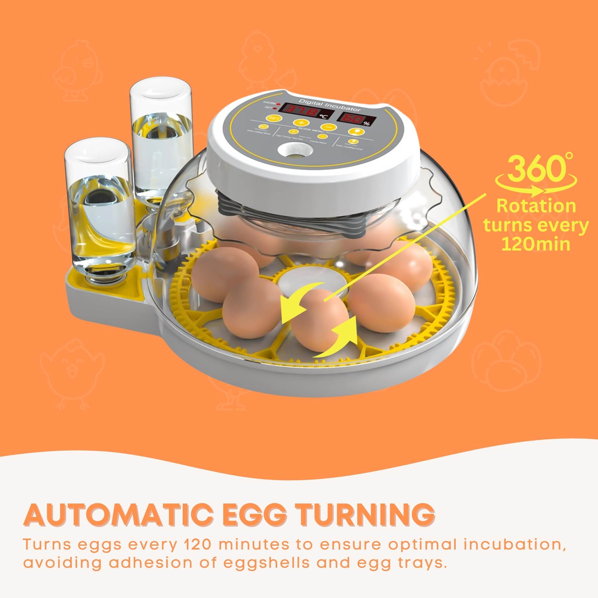 Automatic 8 / 18 Egg Incubator - Electrical Turning Chicken Quail Duck Hatching — image 4