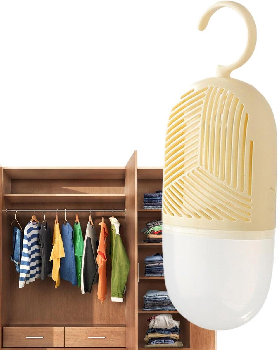 7 Pack Wardrobe Dehumidifier Bags with Water Collector Green Yellow — image 4
