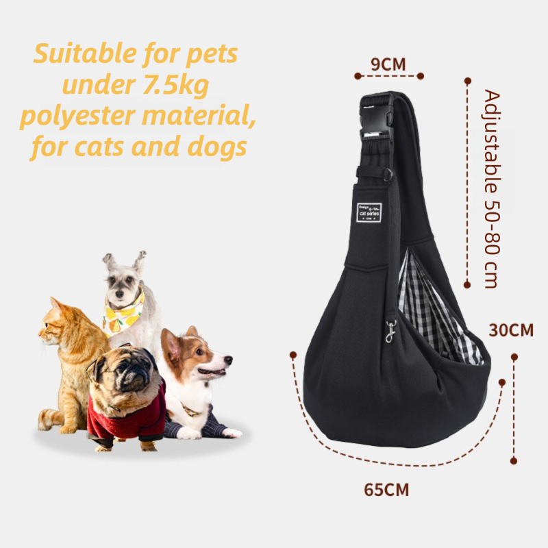 Dark Blue Lightweight Breathable Pet Crossbody Bag with Adjustable Padded Strap & Reversible Double-Sided Design — image 2