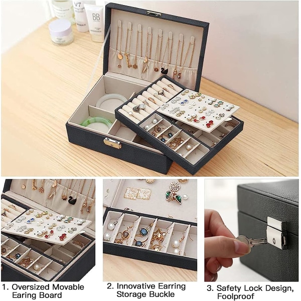 Jewelry Box Jewelry PU Leather Storage Box (Black) — image 4