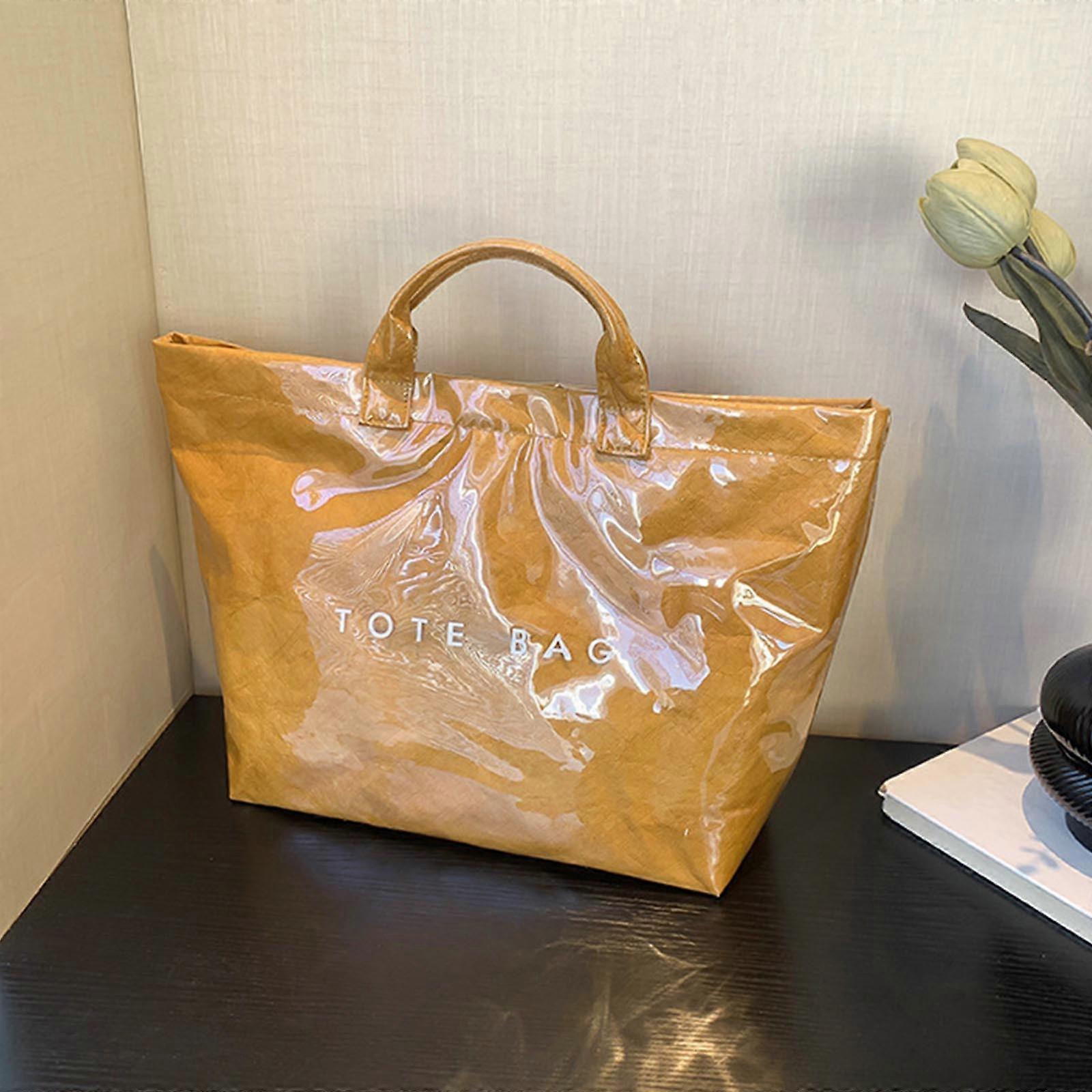 PVC Tote Bag for Women Large Fashion Solid Color Letter Print Tote โ image 5