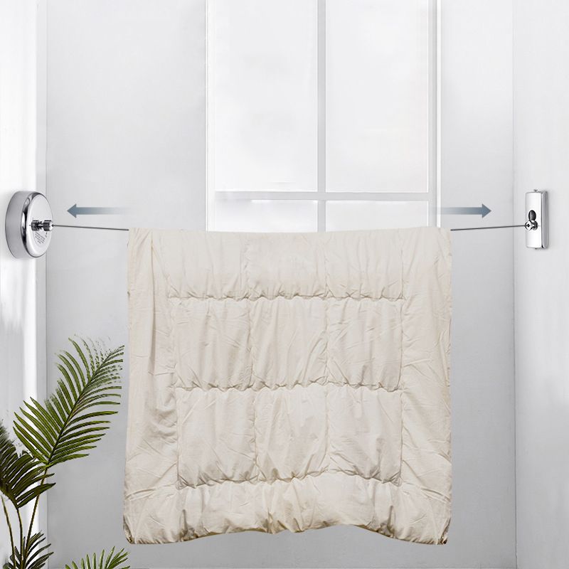 Wall Hanging Clothesline Telescopic Invisible Retractable Dryer Clothes Line for Home Hotel Round Stainless Steel 2.8meter Nylon Rope 2 Installation — image 4