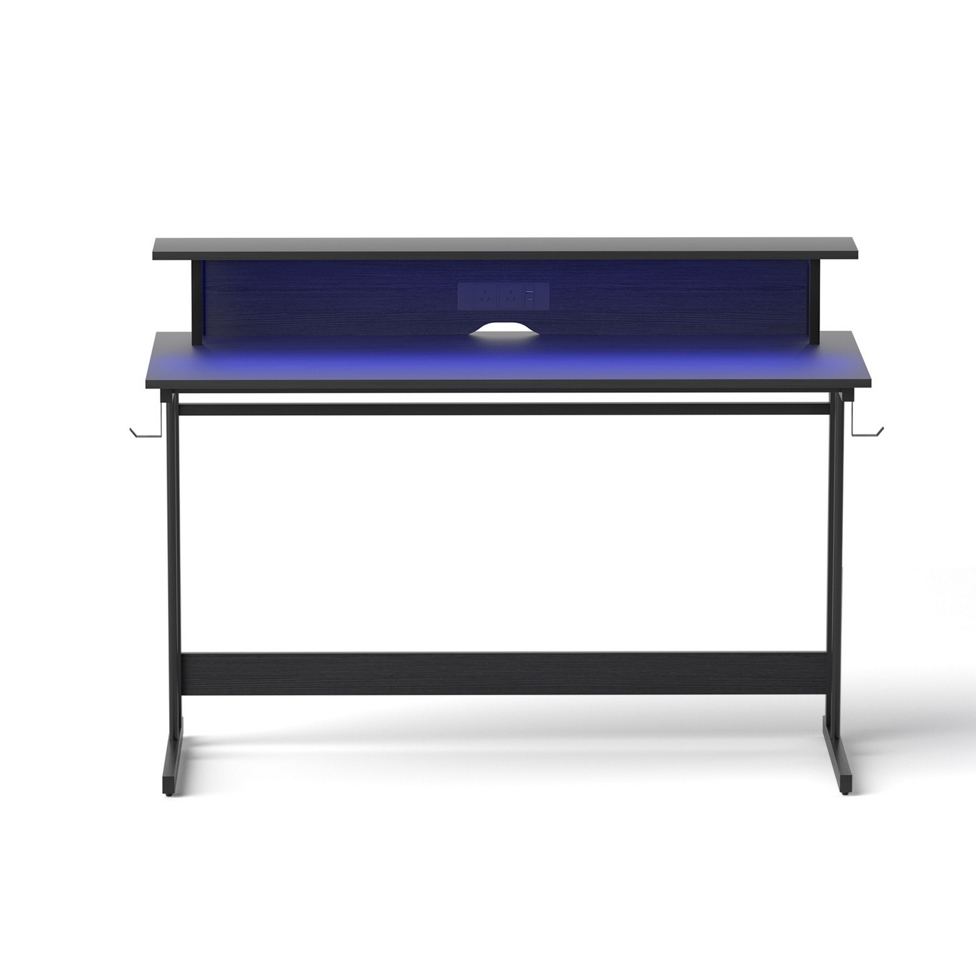 Artiss Gaming Desk with LED Lights Computer Desk Table with Monitor Shelf Power 120cm — image 3