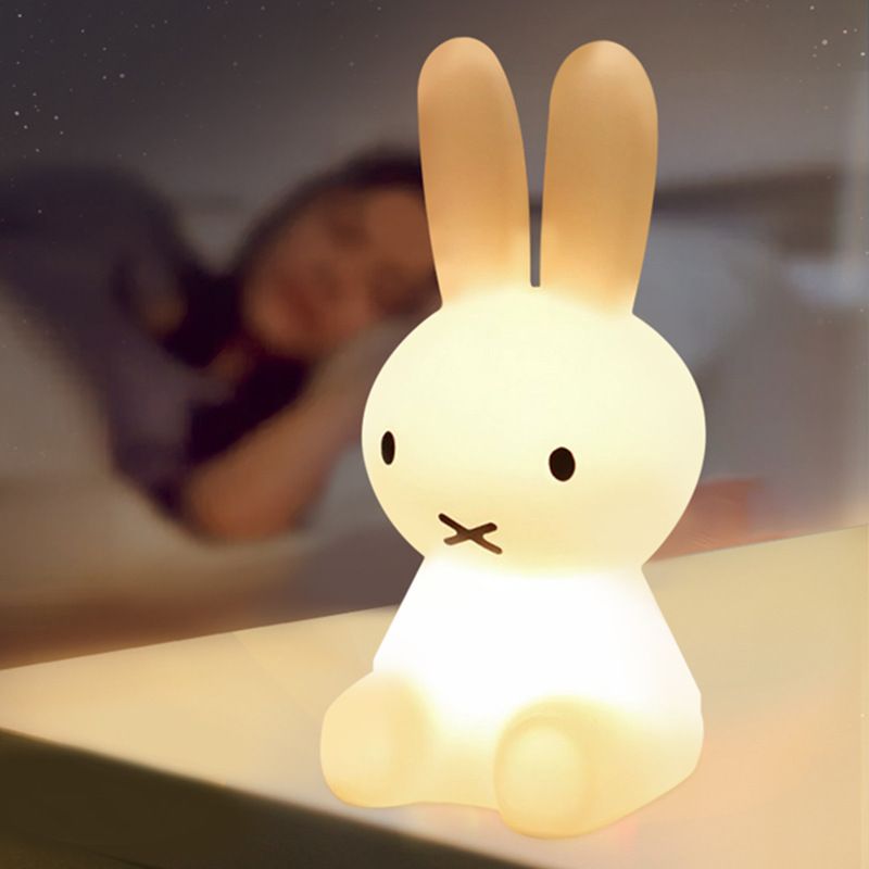 Cute 3D Night Light Anime Cartoon Bunny Eye Protection Rechargeable Desk Lamp Bedroom Children Bedside Lamp Camp Lamp — image 4