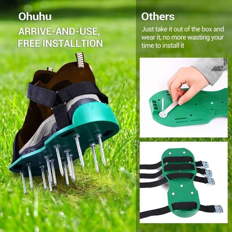 Lawn Aerator Sandals for Garden Grass Aeration, Lawn Spike Shoes Grass Vertical Cutter โ image 4