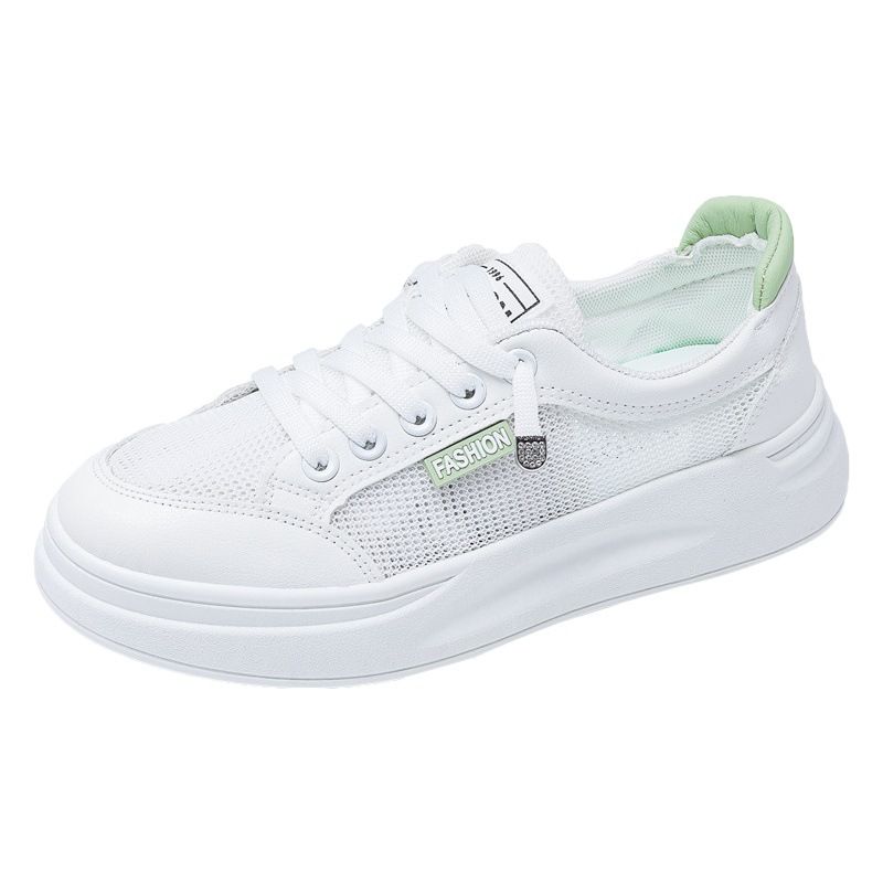 Women Mesh Sneakers Breathable Casual Flat white green 39 โ image 2