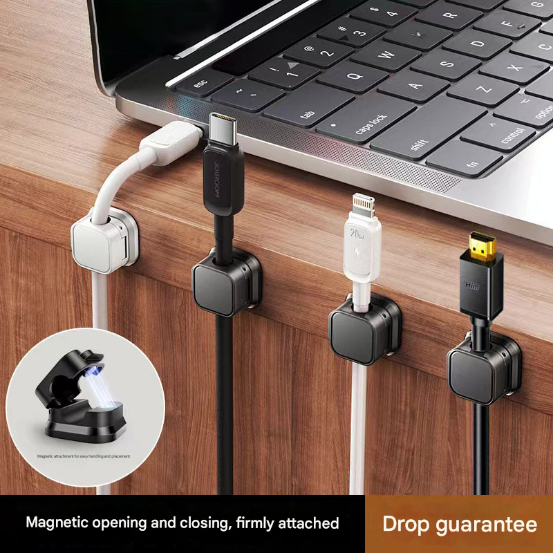 24 White Pack Magnetic Cable Organizer Clips for Desk and Car, Reusable Adhesive Cord Management Holder for Charging Cables, USB Wires, Headphones, HDMI, and — image 5