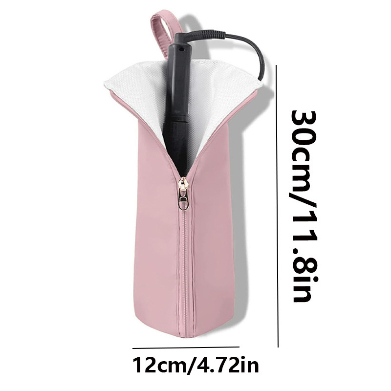 Pink Heat-Resistant Styling Tool Organizer – Compact, Hanging Storage Pouch for Hair Tools — image 3