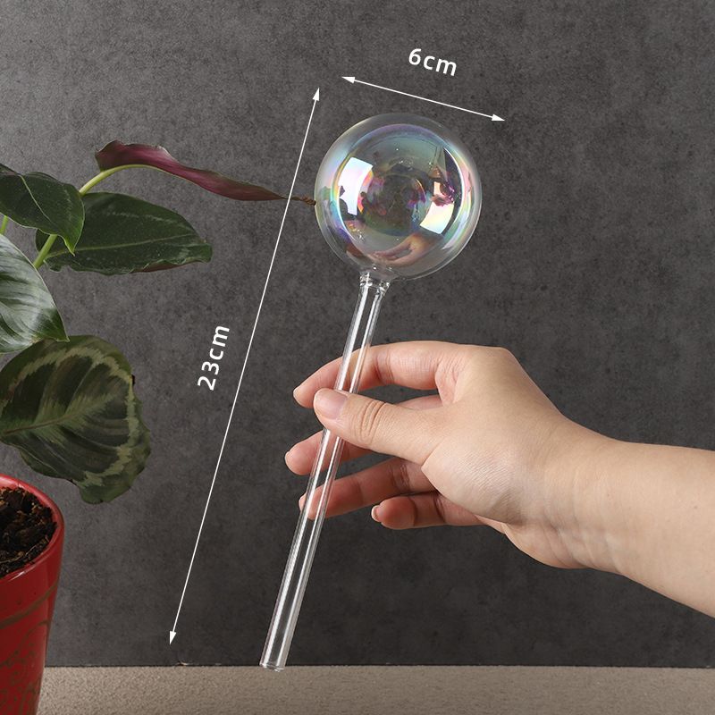 Glass Plant Watering Globes, Clear Rainbow Color Flower Self-Watering System Spikes, Automatic Plant Waterer Bulbs โ image 2