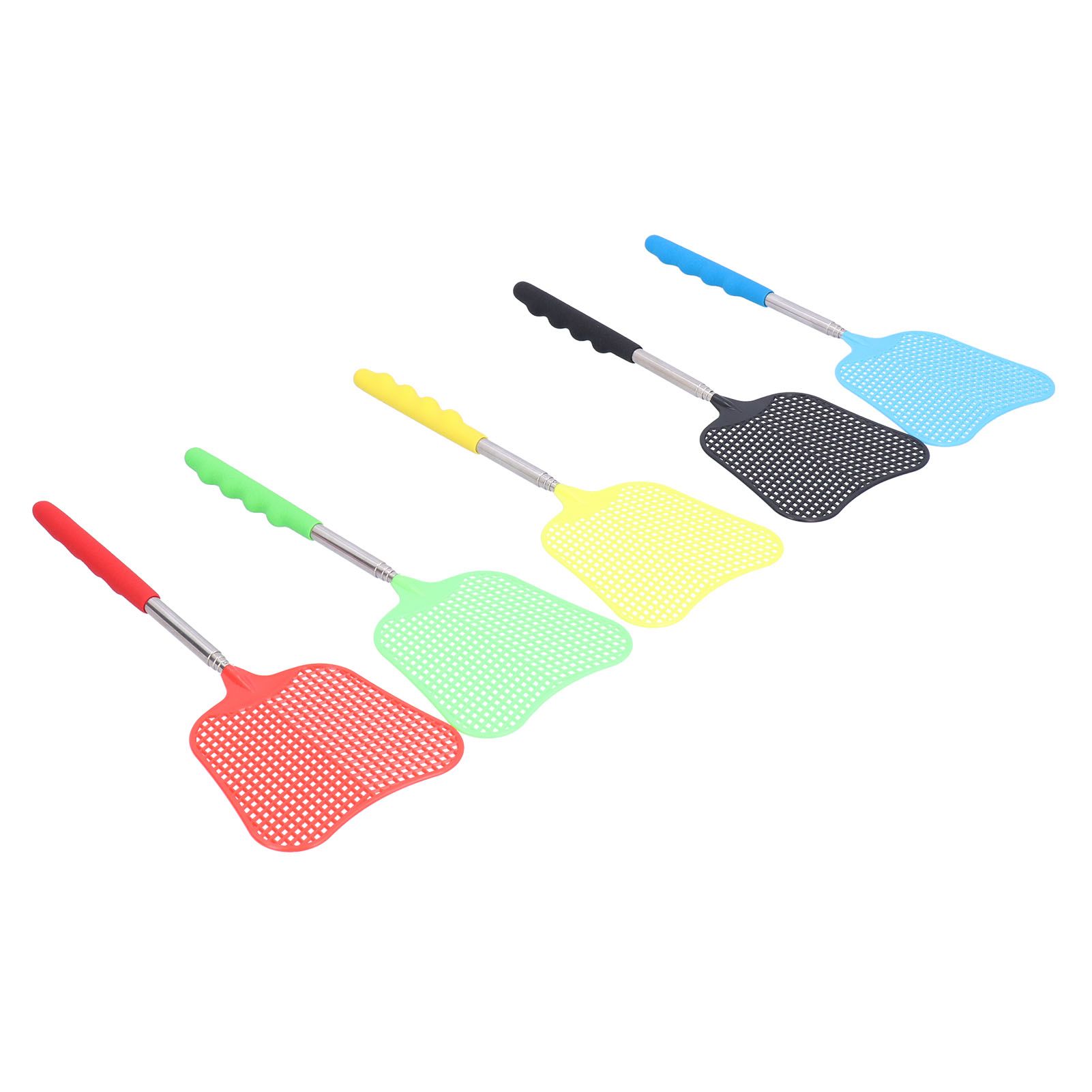 5PCS Plastic Fly Swatter with Retractable Rod Thicken PlantainShaped Fly Swatter for Home — image 5