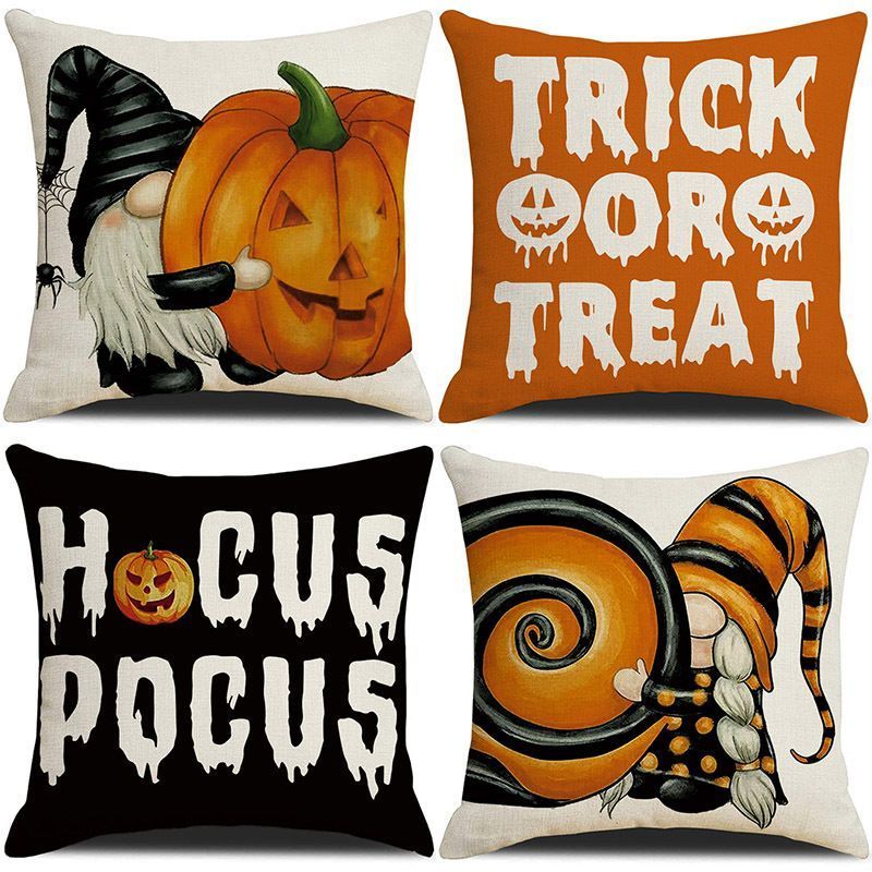 4PC Home Party Pillow Cover, Christmas & Halloween Household Decor Item, Style 44, Suitable For Sofa, Living Room, Bedroom, 45 × 45cm Does Not Include Pillow