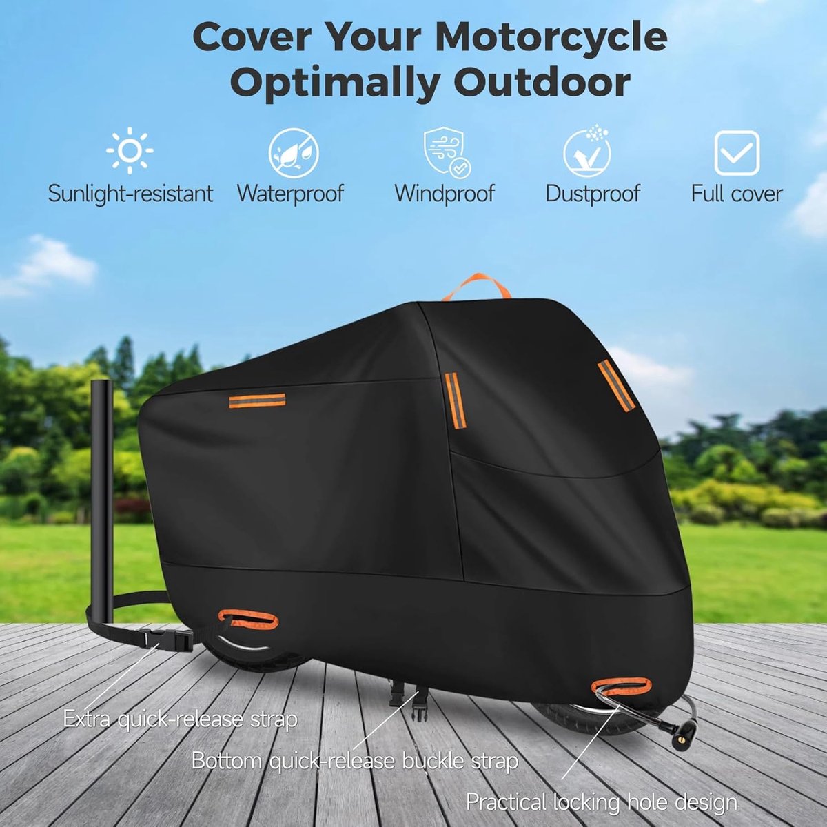 Waterproof Motorcycle Cover - Outdoor Motorcycle Cover - Waterproof Motorcycle Covers - Motorcycle Cover - Outdoor & Indoor - Universal Motorcycle โ image 5