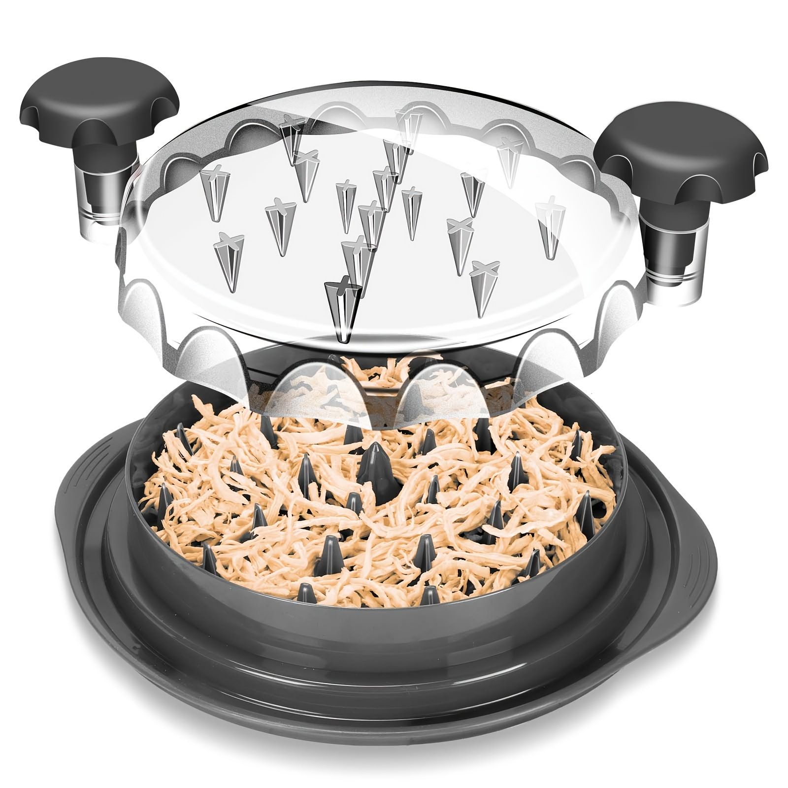 Chicken Shredder, Professional Chicken Breast Shredder Tool Twist, Transparent Lid, Ergonomic Handle, Meat Shredder