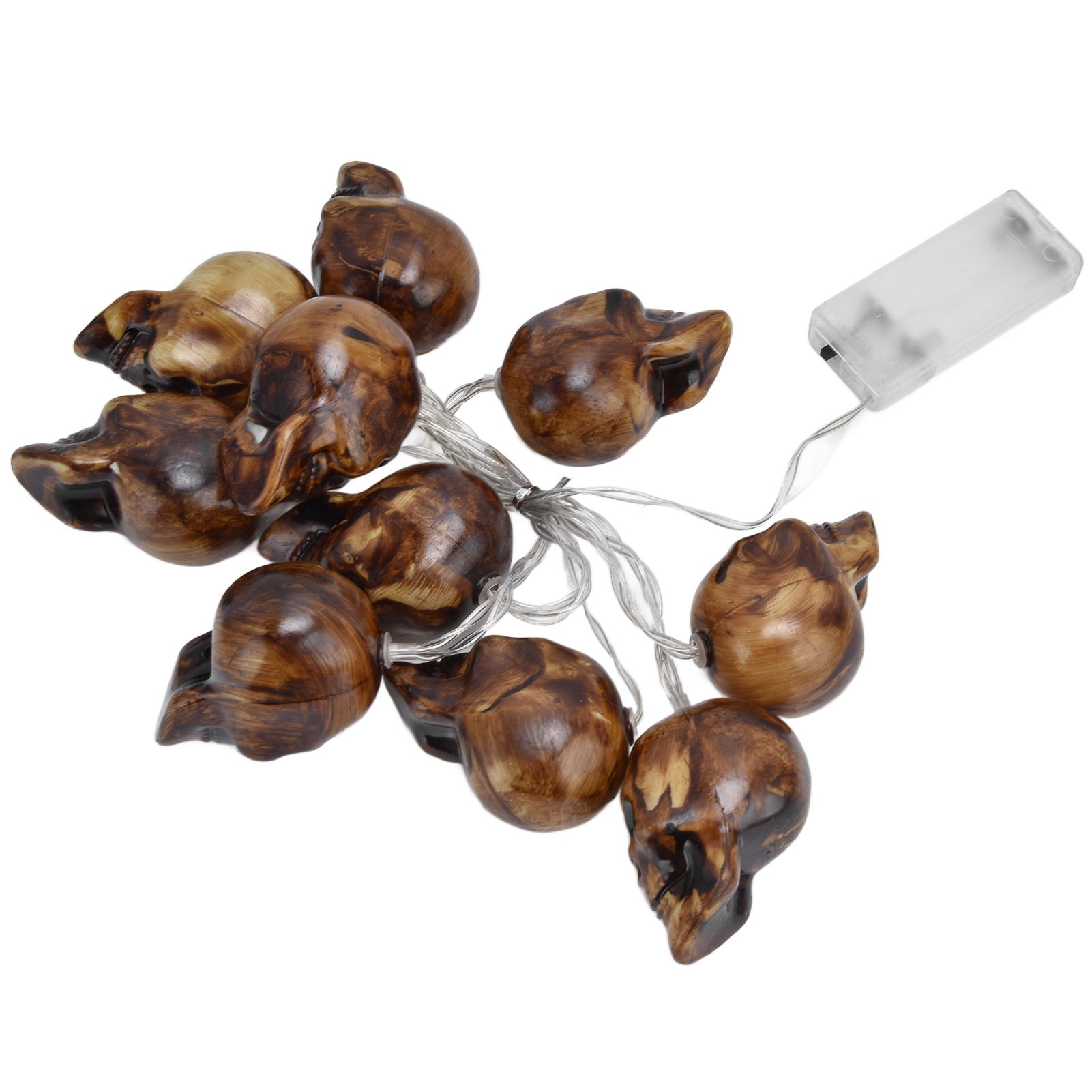 LED Skull String Light 10LEDs Horrible Lifelike Battery Powered Halloween Light for Outdoor Party Yard — image 3