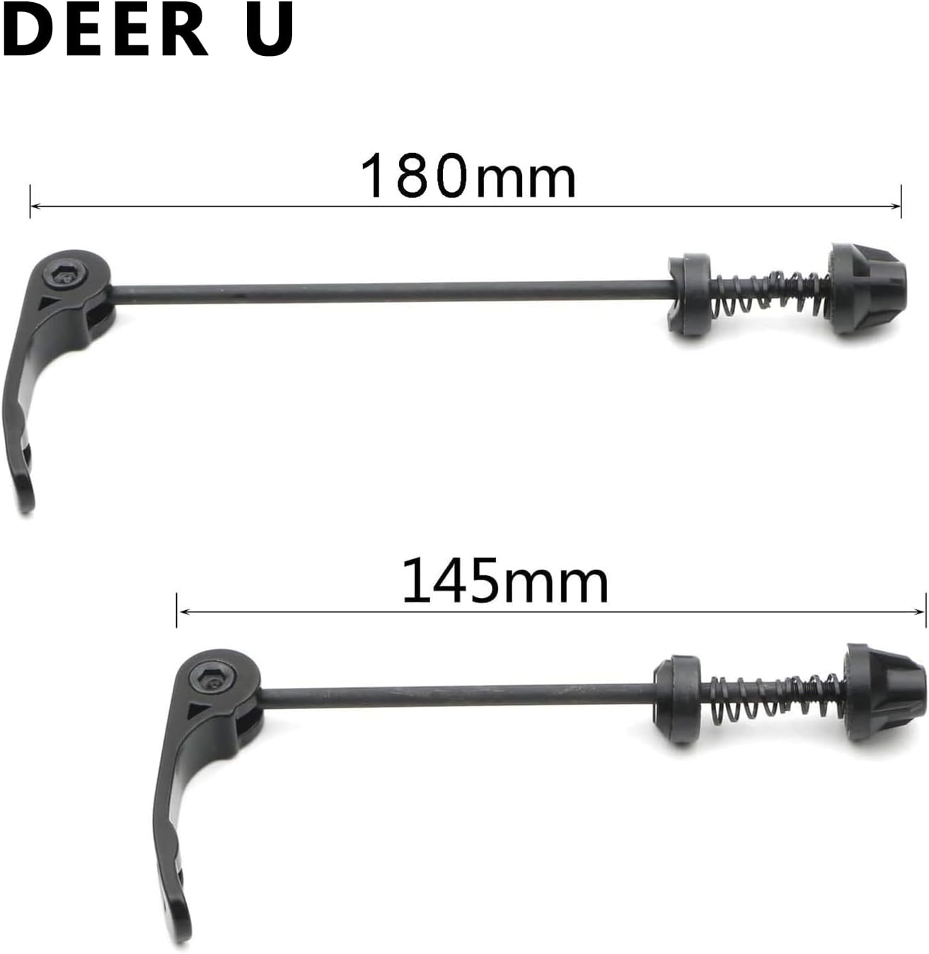 Road Mountain Bicycle MTB Wheel Hub Front and Rear Skewers Quick Release Clip Bolt Lever Axle QR 145/180 mm, a Pair โ image 3