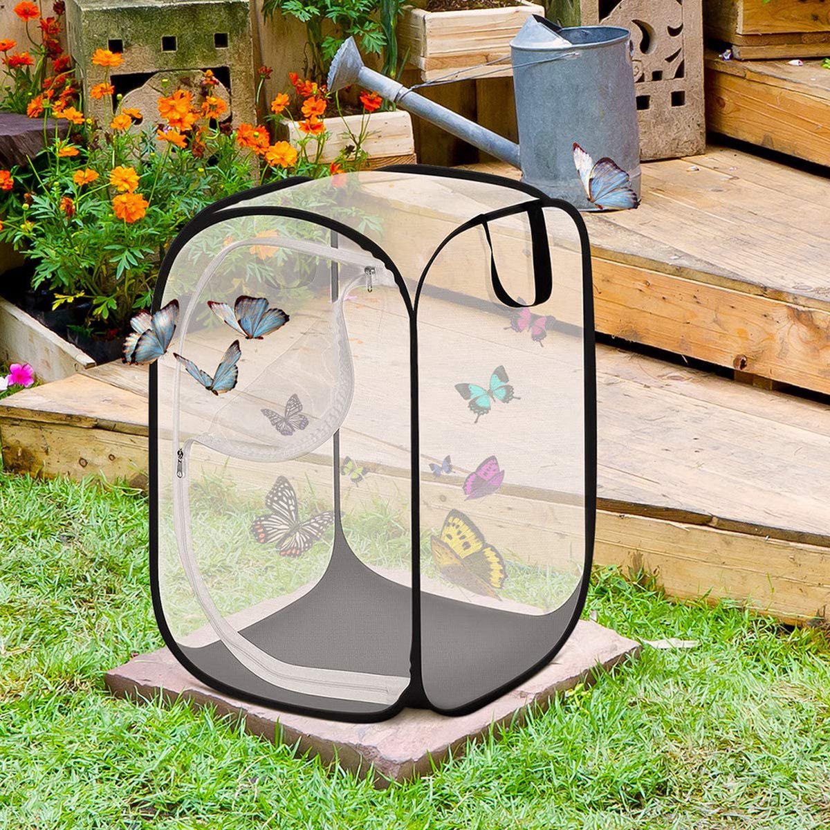 Insect Net - Insect and Butterfly Habitat Cage - Insect Breeding Net - Insect Hotel - Large Portable - Insect Monarch Butterfly - Pop-Up Cage - Garden Toy — image 4