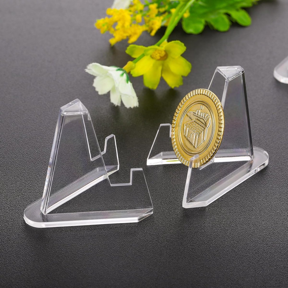 Coin Display - 24 Pieces - Coin Stand - Card Holder - Holder Suitable for Cards - Card Holder - Coin Stands - Transparent - Business Card Holder - Coin Holder — image 3