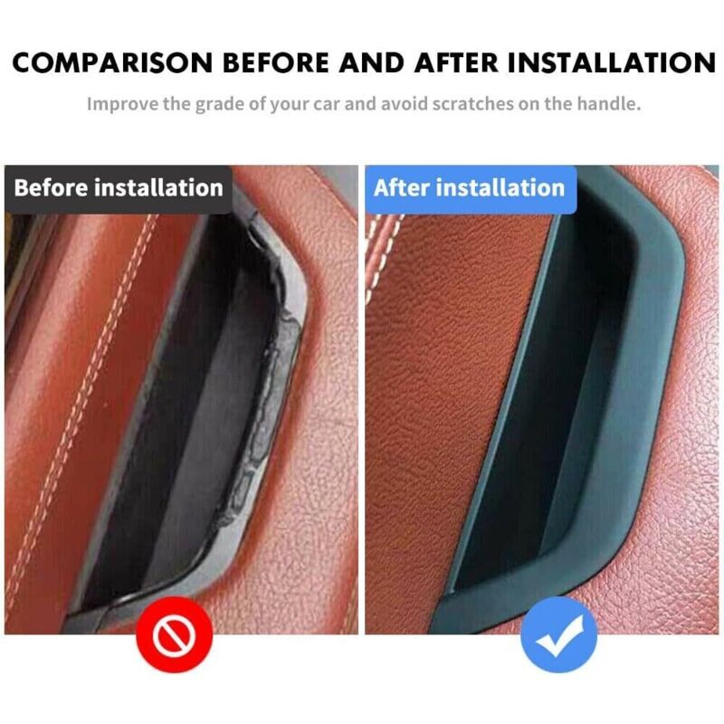 S Side Storage Box Compatible with BMW X3 X4 F25 F26 Car Door Handle Compatible with BMW X3 X4 20102017, Black โ image 2