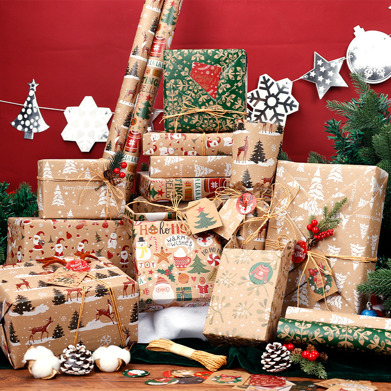 Christmas Gift Wrapping Paper - 6-Pack "Fireplace Sweet Dreams" Series (50x70cm) — image 2