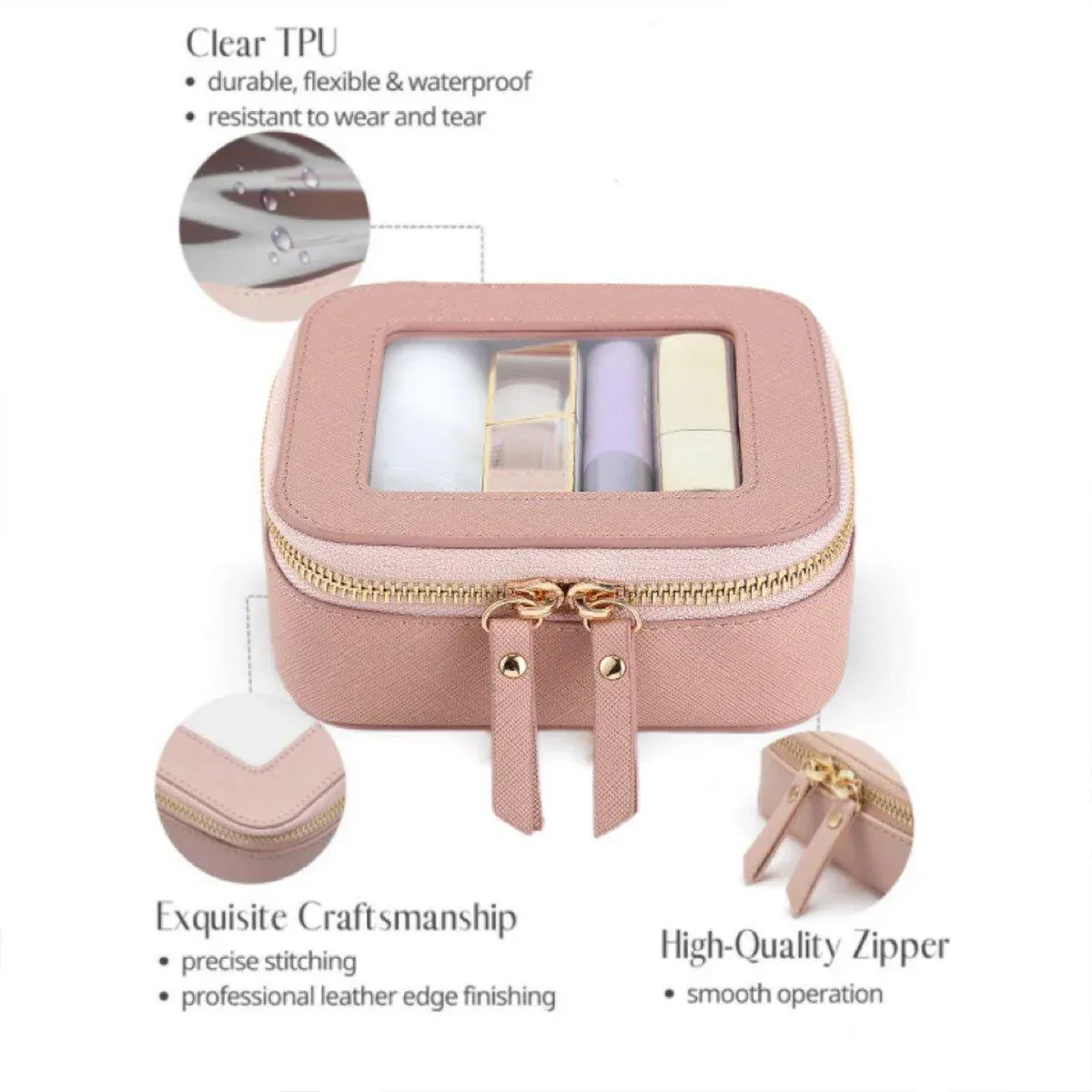 Clear Waterproof Travel Makeup Bag Portable Cosmetic Toiletry Organizer Box - Black โ image 5