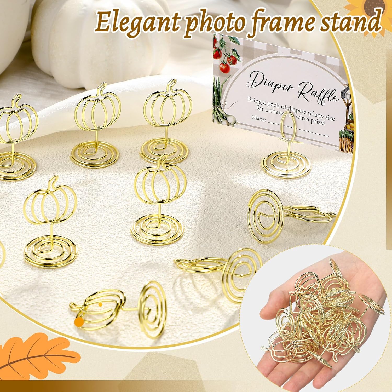 30 Pack Gold Pumpkin Table Decorations 5cm - Autumn Festival Ornaments — image 3