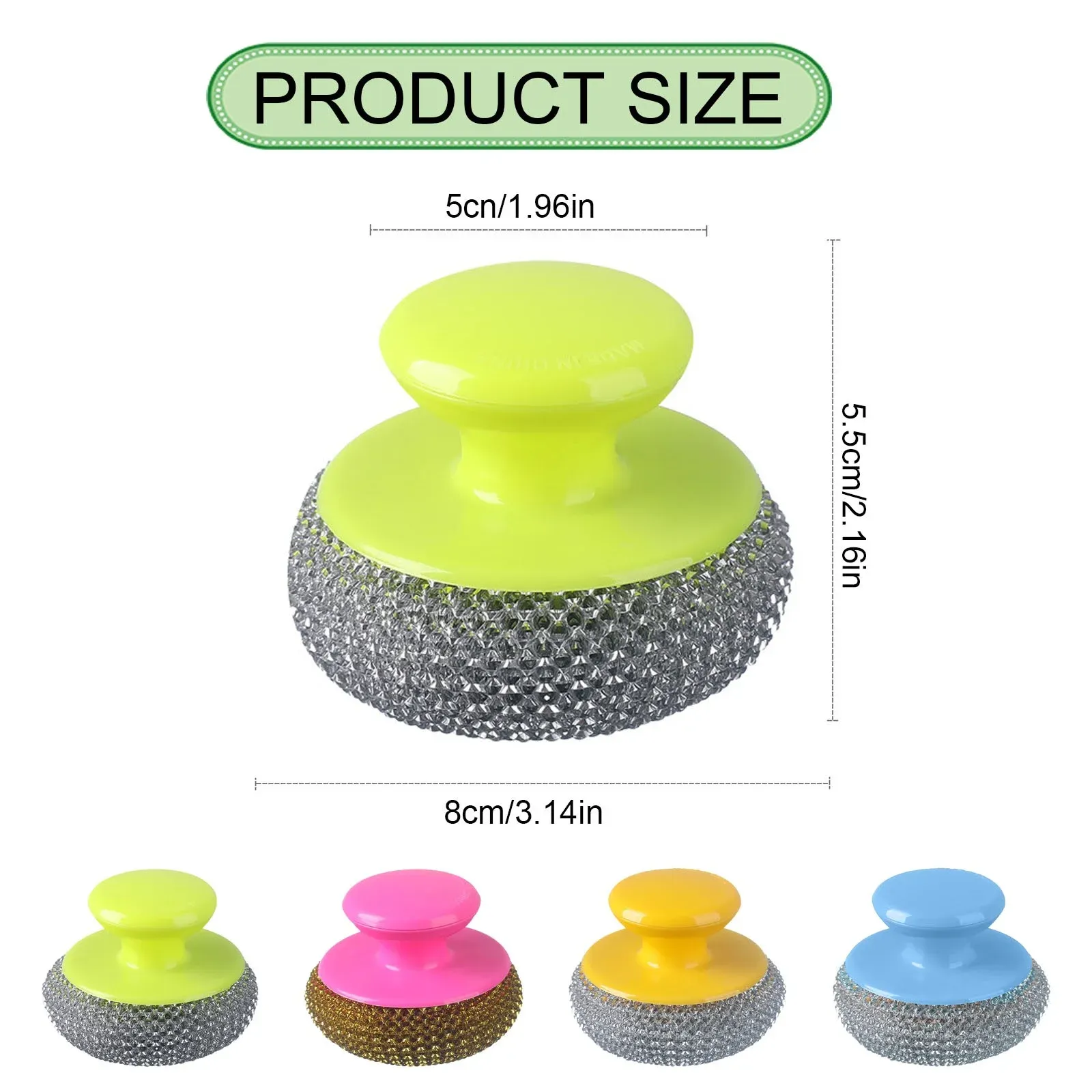 Plastic Mesh Non-Scratch Scouring Pad, Plastic Dish Scrubbers with Short Handle, Mesh Scouring Non Scratch Pads, 3.14x2.16 Inch, Purple — image 3