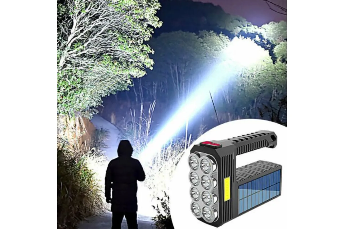Solar LED Torch USB Rechargeable COB LED Work Light Camping Hiking Lamp Bright โ image 6