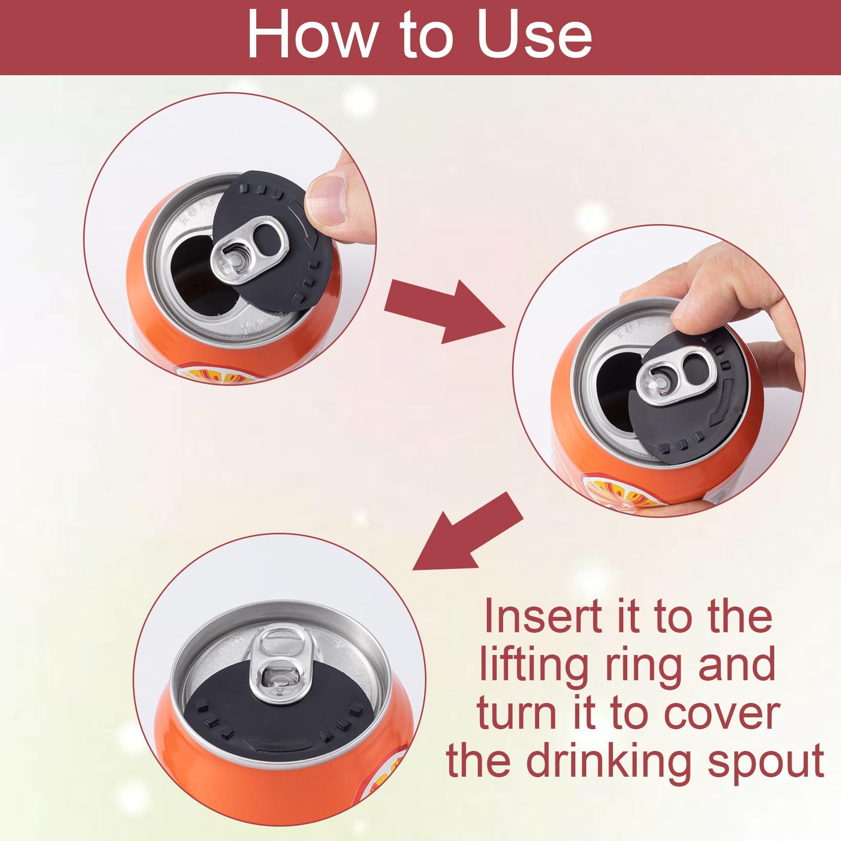 Soda Can Covers Lids 6pcs, Plastic Can Covers for Soda Lid Drink Beer Pop Beverage, Can Sealer Cap Closer Top Protector โ image 2