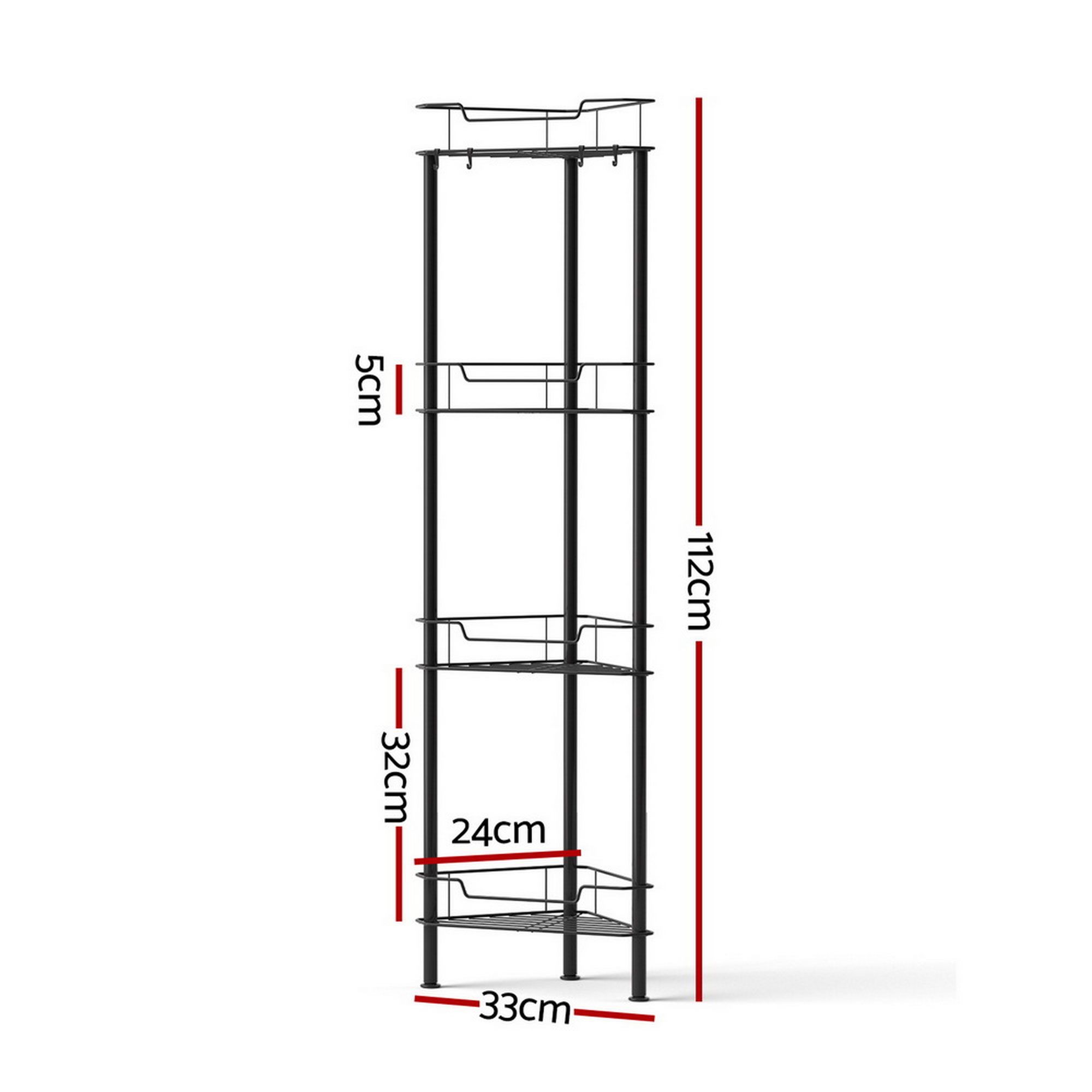 Artiss 2x Floor Standing Shower Caddy 4 Tier Rustproof Bathroom Storage — image 3