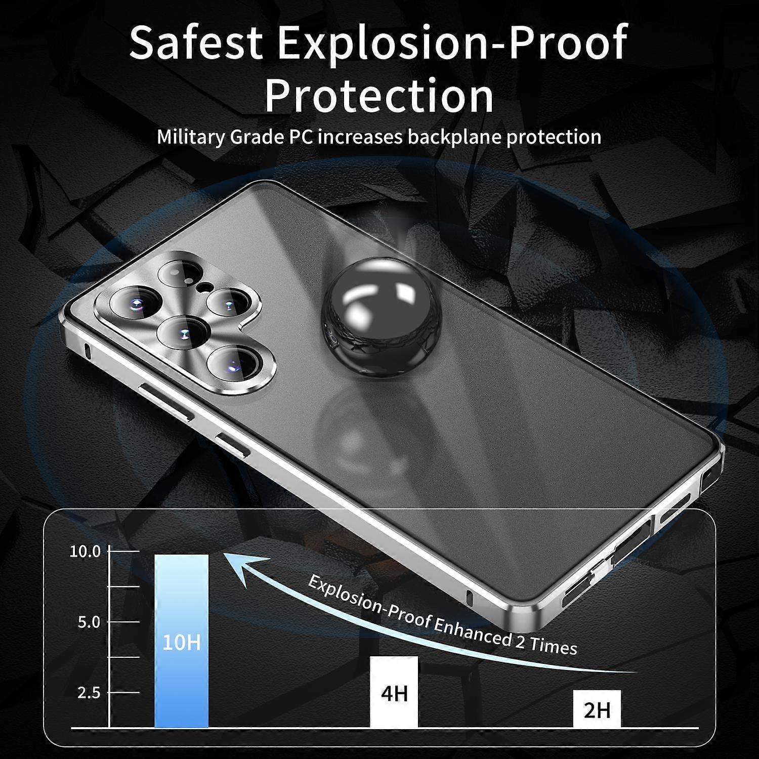 Compatible with Samsung Galaxy S25 Ultra Case Anti-Spy Double-Sided Tempered Glass Magnetic Phone Case - WELLNGS Black_yux Black — image 4