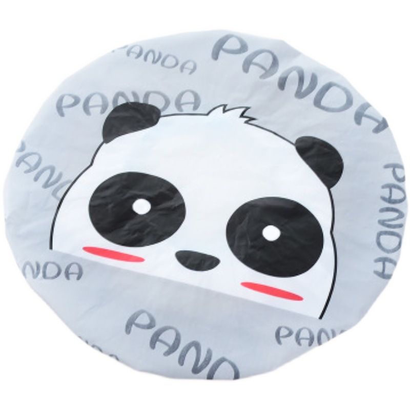 Fast and Good Cute Cartoon Waterproof Elastic Shower Cap Bath Cap for Women and Girls and Kids,Pack of 3 Pcs(Panda+Elephant+Lion) — image 4