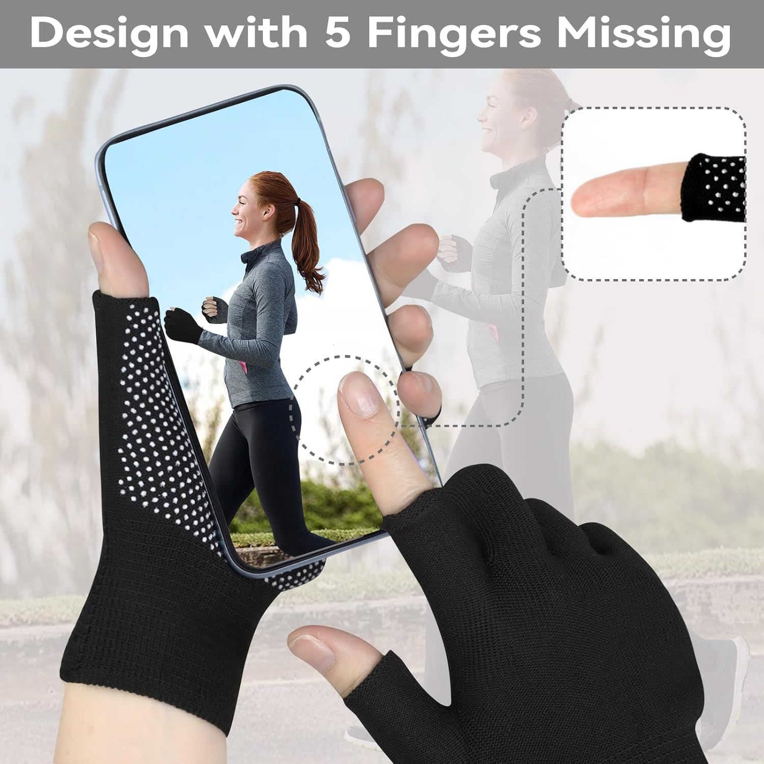 Summer Touchscreen Gloves for Women and Men, Anti-Slip Light Weight Half-Finger Gloves for Hiking, Warm Glove Cycling Driving, Cold Weather, Running, Outdoor — image 2