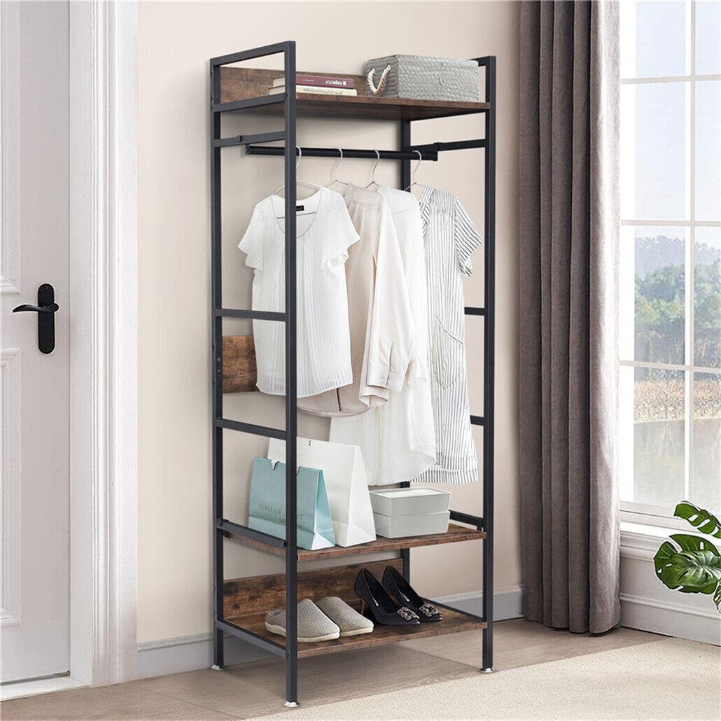 Metal Garment Rack Coat Stand MDF & Iron Organizer — image 5