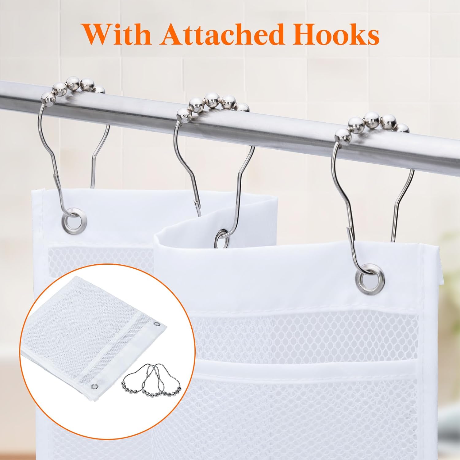 Cruise Essentials Shower Caddy Mt-Have, 7 Pockets Hanging Bathroom Organizer with Quick-Dry Mesh, Portable Shower Bag to Storage Soap, Shampoo, for RVing — image 4