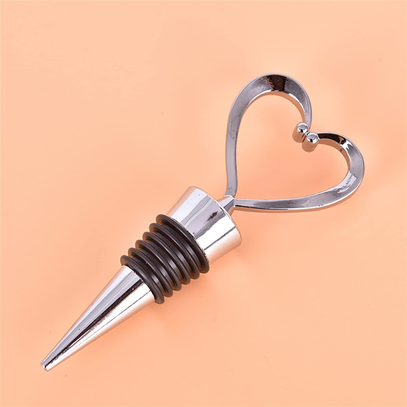 Plastic Electroplated Red Wine Heart Shape Wine Stopper Creative Wine Stopper, Red Wine Stopper, Bottle Stoppe — image 2