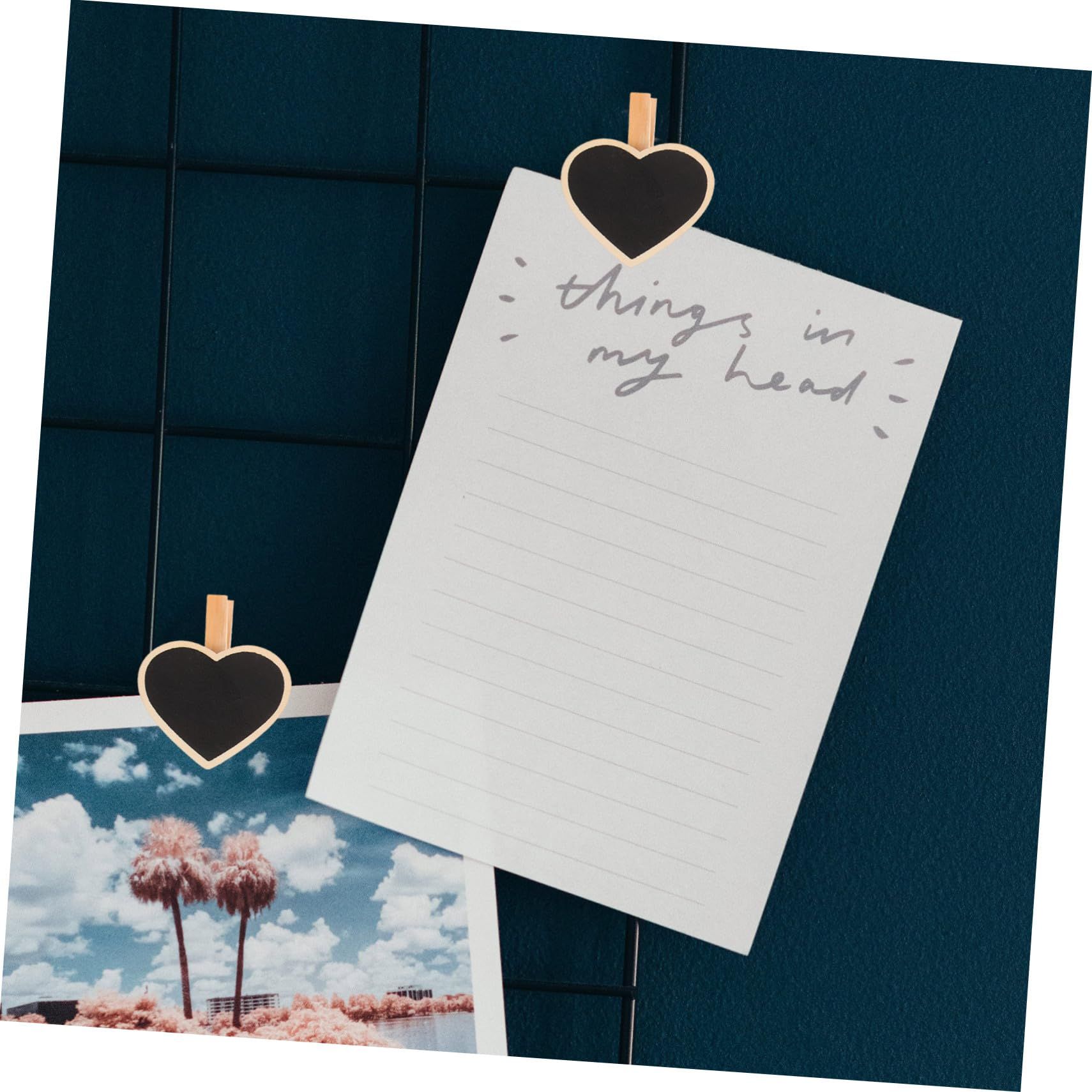 20pcs Tag Photo Holder Heart Chalkboard Tags Chalkboard Signs with Clip Signs and Labels Clips Heart Chalkboard Clip Message Board — image 3